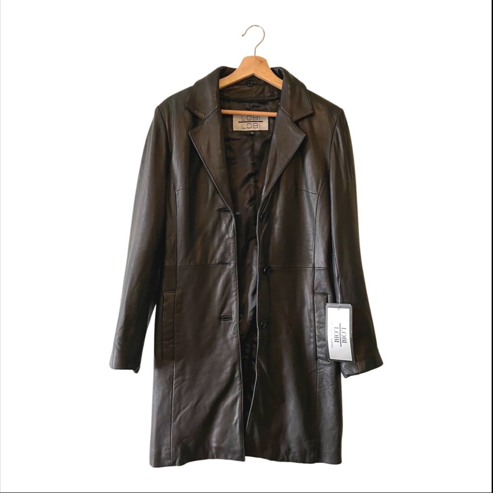 NWT Vintage Black Leather Jacket size XS